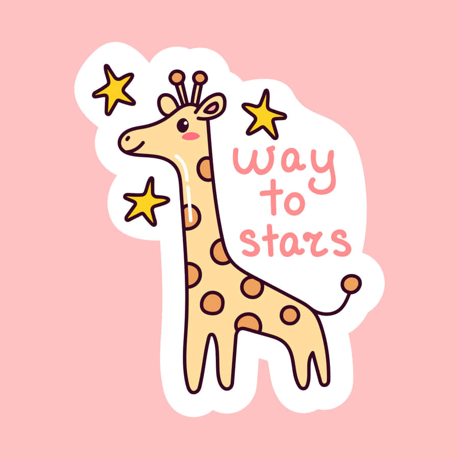 Adorable Kawaii Giraffe With A Friendly Smile Wallpaper
