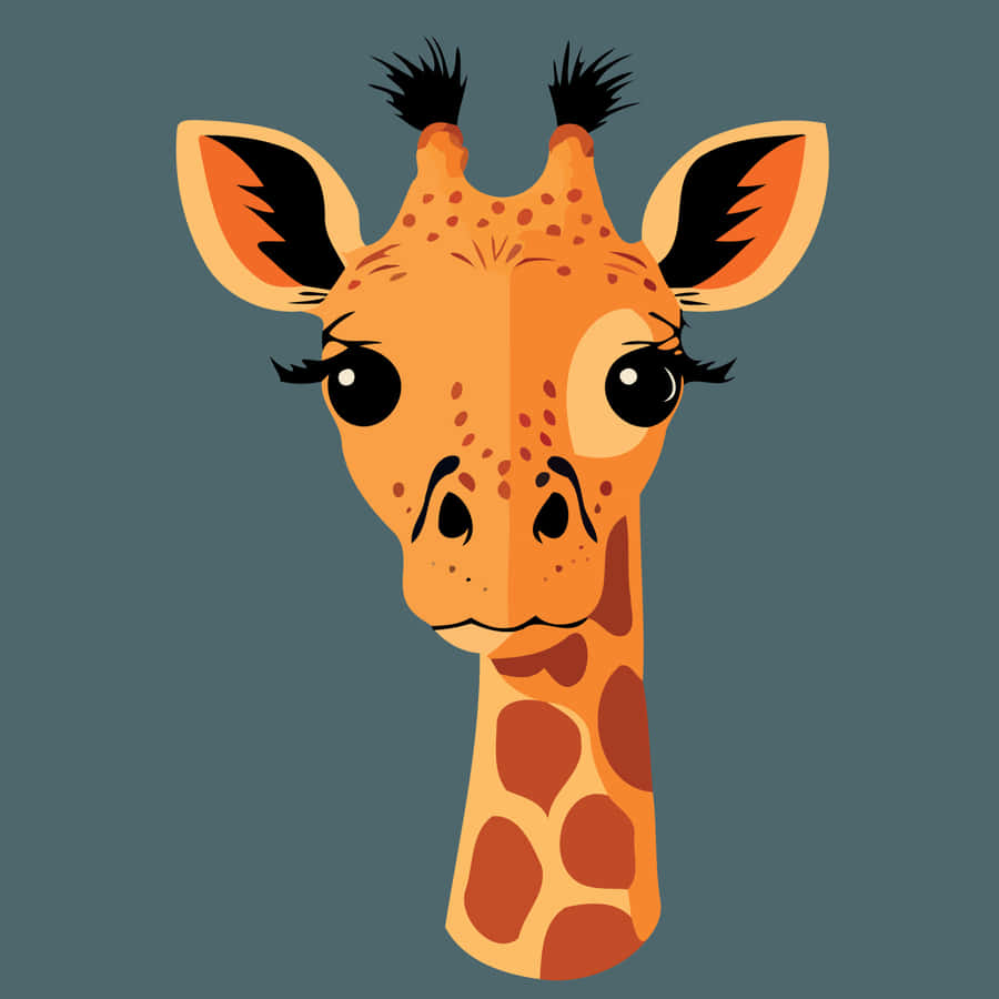 Adorable Kawaii Giraffe With Heart-shaped Spots Wallpaper