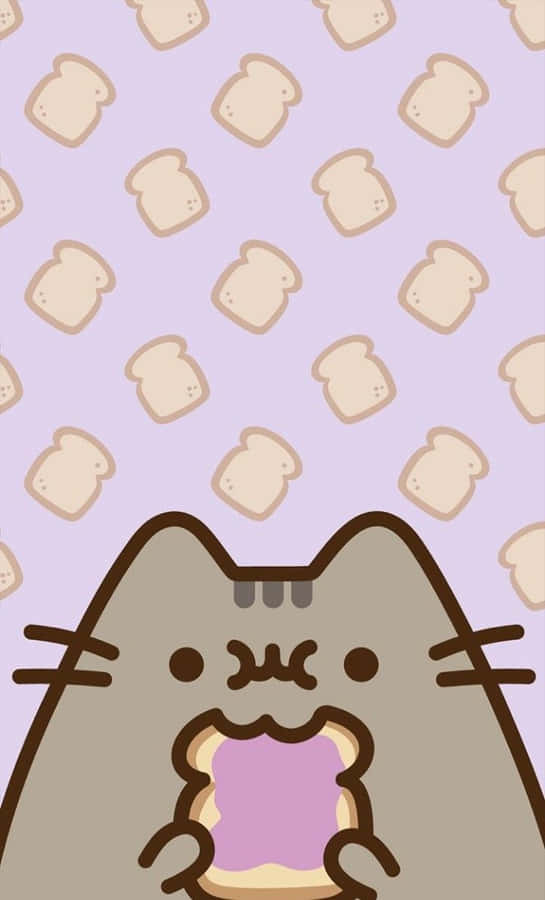 Adorable Kawaii Pusheen Taking A Break Wallpaper