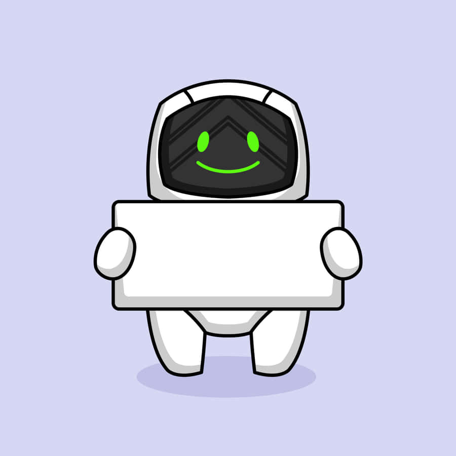 Adorable Kawaii Robot Smiling And Waving Wallpaper
