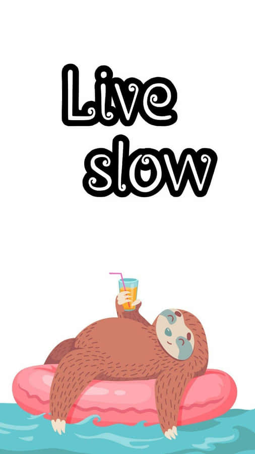 Adorable Kawaii Sloth Hanging Around Wallpaper