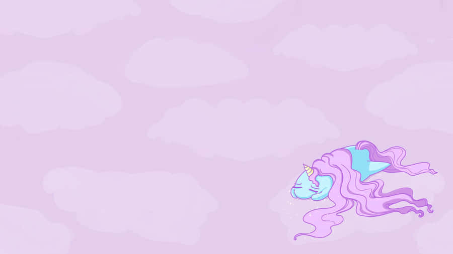 Adorable Kawaii Unicorn In A Magical World Wallpaper