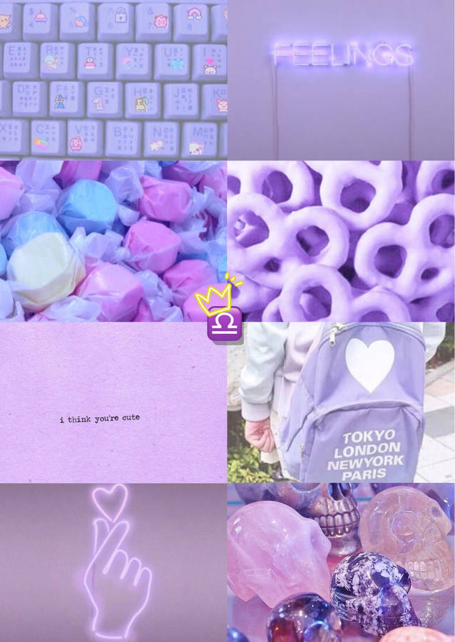 Adorable Lavander Keyboard Aesthetic Wallpaper