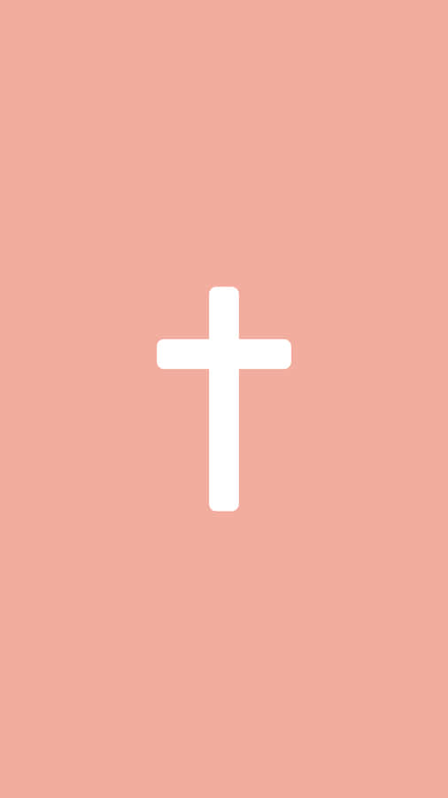 Adorable Pink Cross In Glittering Background Wallpaper