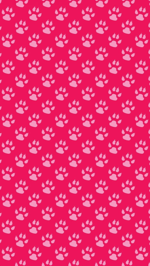 Adorable Pink Paw Prints Wallpaper