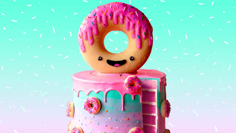 Adorable Smiling Donut Wallpaper Wallpaper