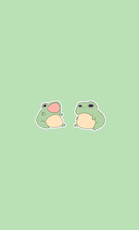 Adorable_ Twin_ Frogs_ Illustration Wallpaper