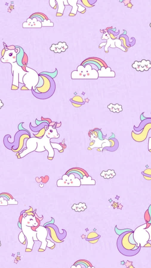Adorable Unicorn Fantasyland Wallpaper