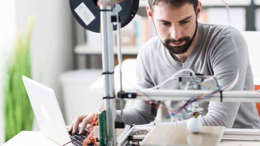 Advanced 3d Printer In Action Wallpaper