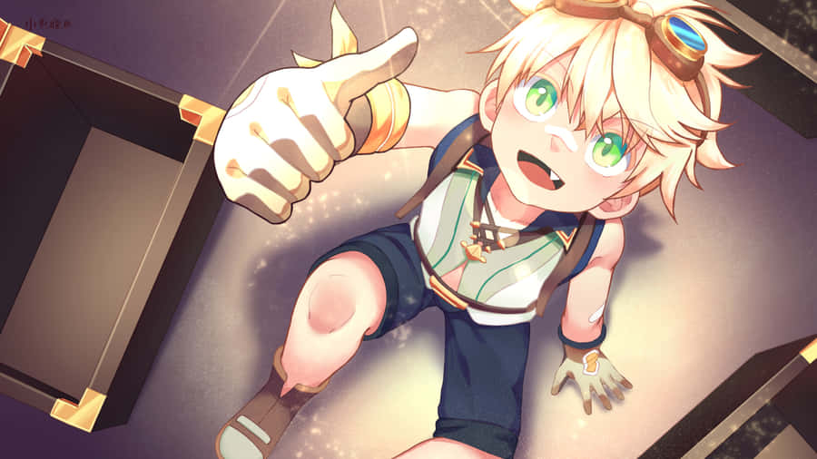 Adventurous Bennett In Action - Genshin Impact Wallpaper Wallpaper