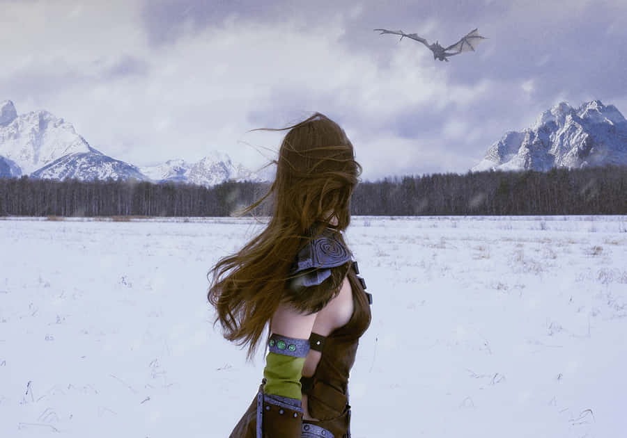 Aela The Huntress - Wielding Power And Precision Wallpaper