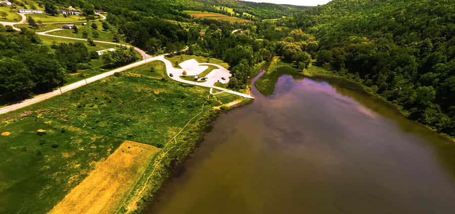 Aerial_ View_of_ Lake_ Hamilton_ Area Wallpaper