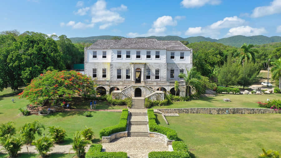 Aerial View Of The Majestic Rose Hall Great House Wallpaper