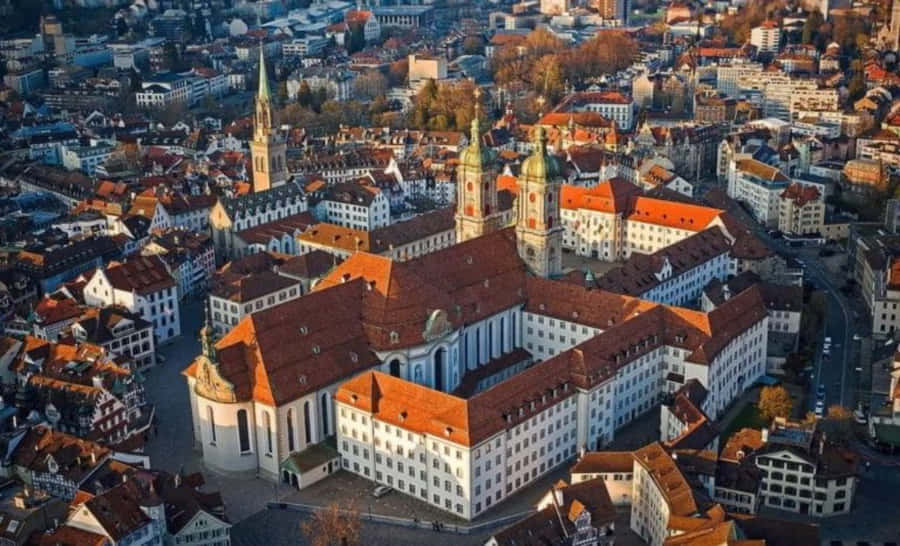 Aerial View St Gallen Abbey Switzerland Wallpaper