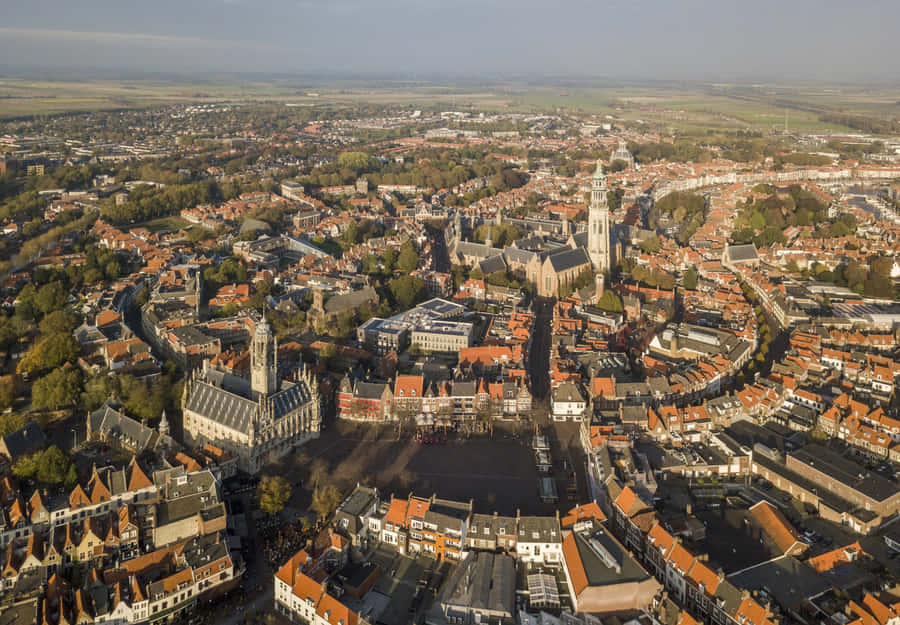 Aerial Viewof Middelburg Netherlands Wallpaper