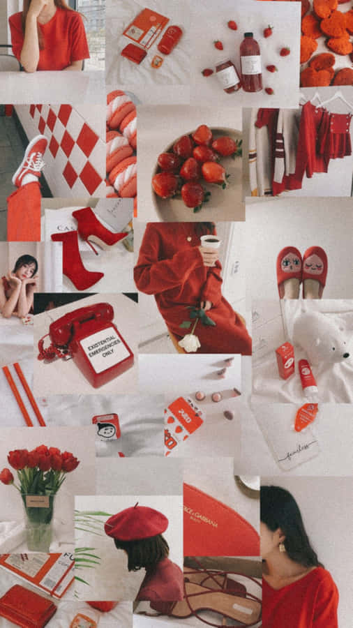 Aesthetic Appeal In Red And White Wallpaper