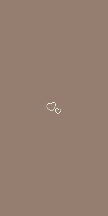 Aesthetic Brown Minimalist Heart Wallpaper