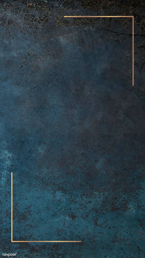 Aesthetic Corner Frame In Blue And Gold Wallpaper