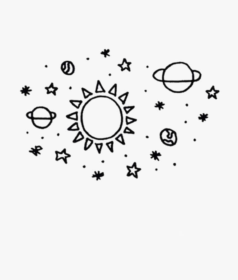 Aesthetic Doodles Solar System Wallpaper