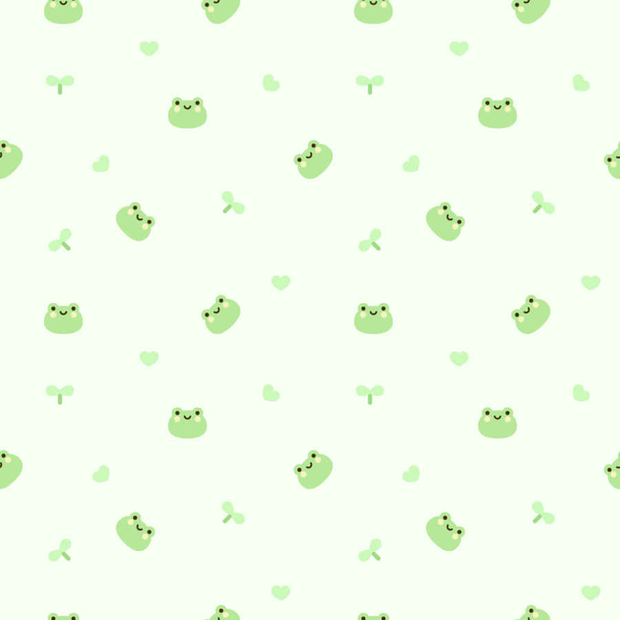 Aesthetic Frog On A Leaf Wallpaper