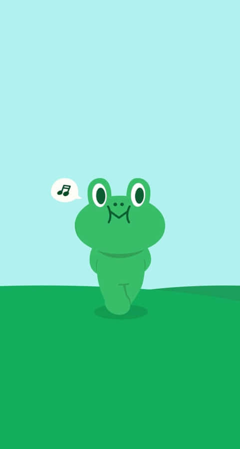 Aesthetic Frog Relaxing On A Leaf Wallpaper