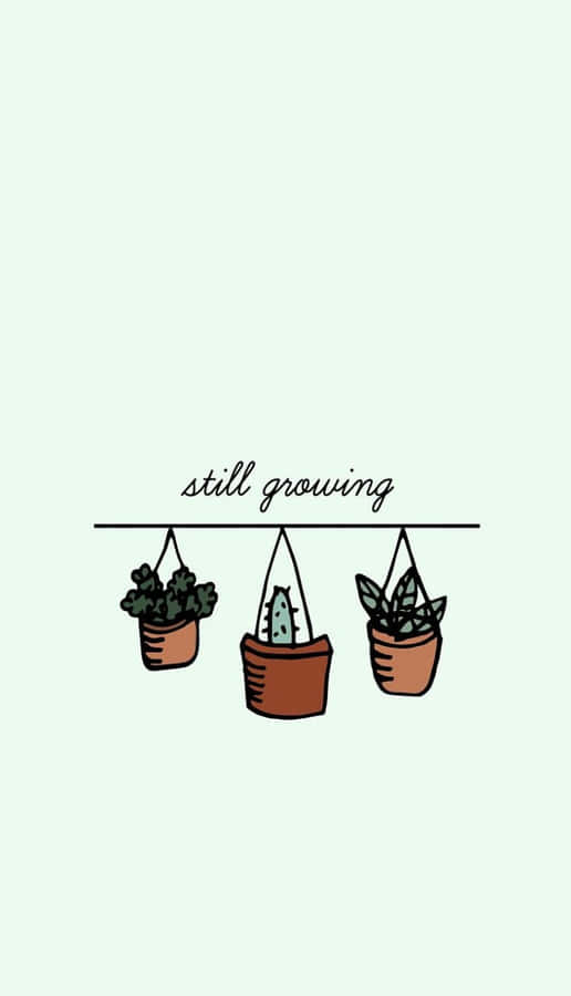 Aesthetic Growing Cute Plant Art Wallpaper