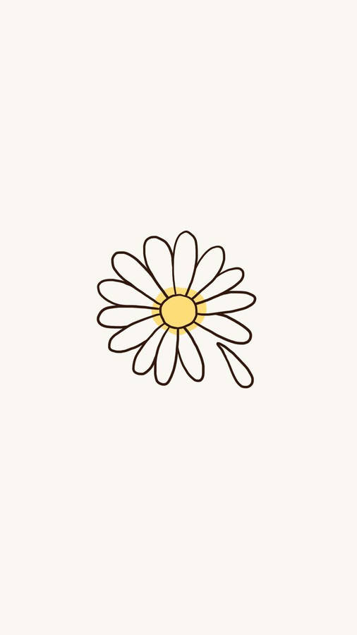 Aesthetic Minimalist Daisy Art Wallpaper
