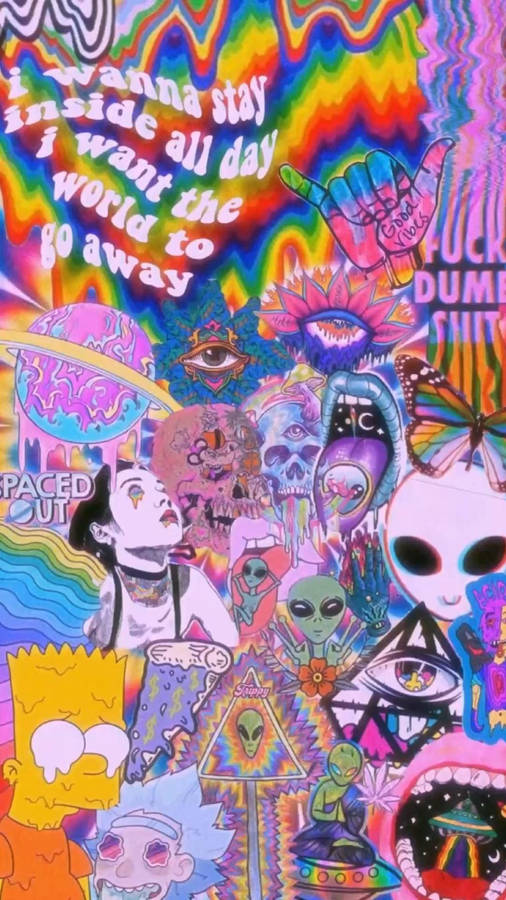 Aesthetic Trippy Collage Art Wallpaper