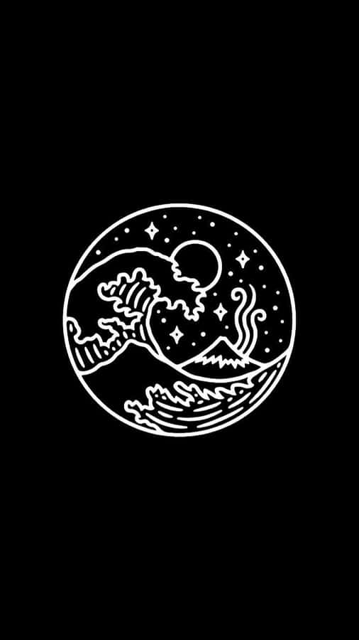 Aesthetic White And Black Iphone Japanese Art Wallpaper