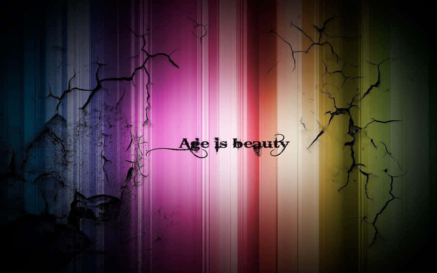 Age Is Beauty Colorful Cracked Wall Wallpaper