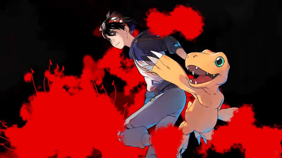 Agumonand Partnerin Action Wallpaper