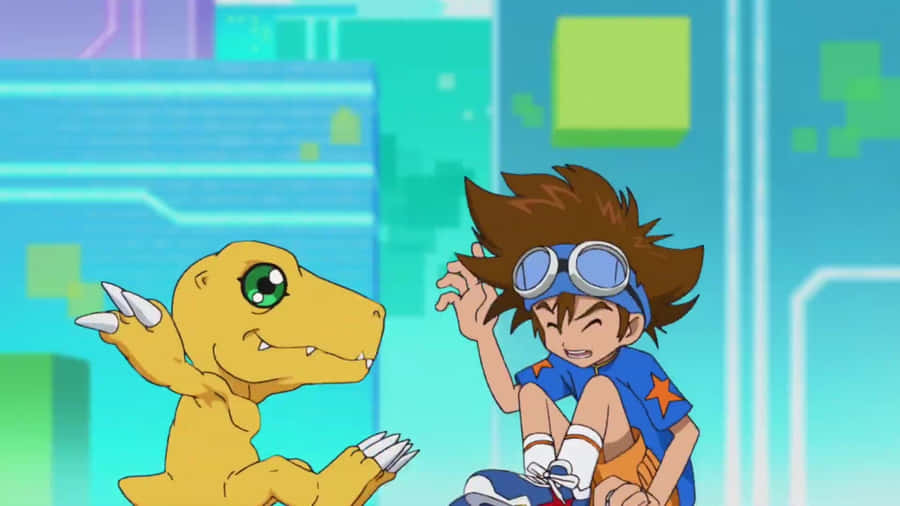 Agumonand Partnerin Digital World Wallpaper