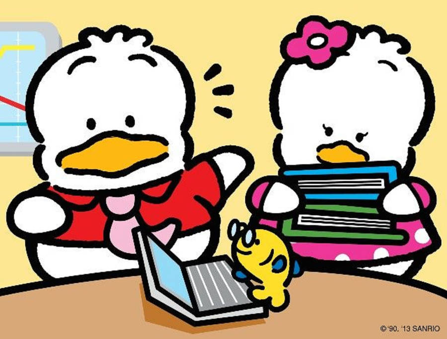 Ahiru No Pekkle With Female Duck Wallpaper