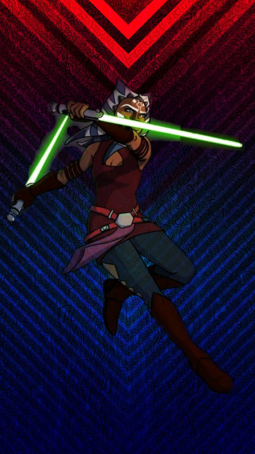 Ahsoka Tano Attacking From The Air Wallpaper