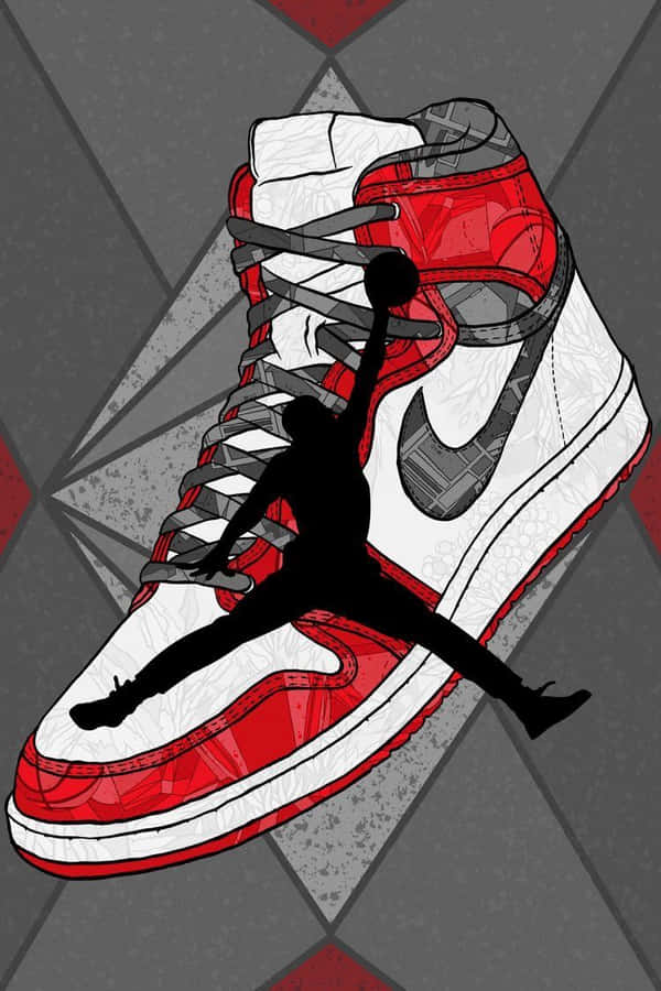 Air Jordan Shoe With Red Accents Wallpaper