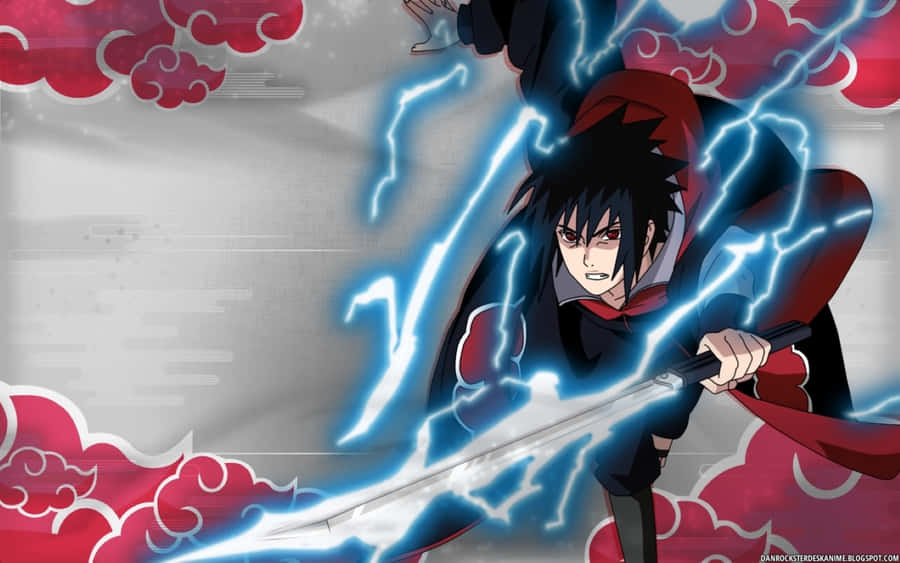 Akatsuki Sasuke Looking Off Into The Distance Wallpaper