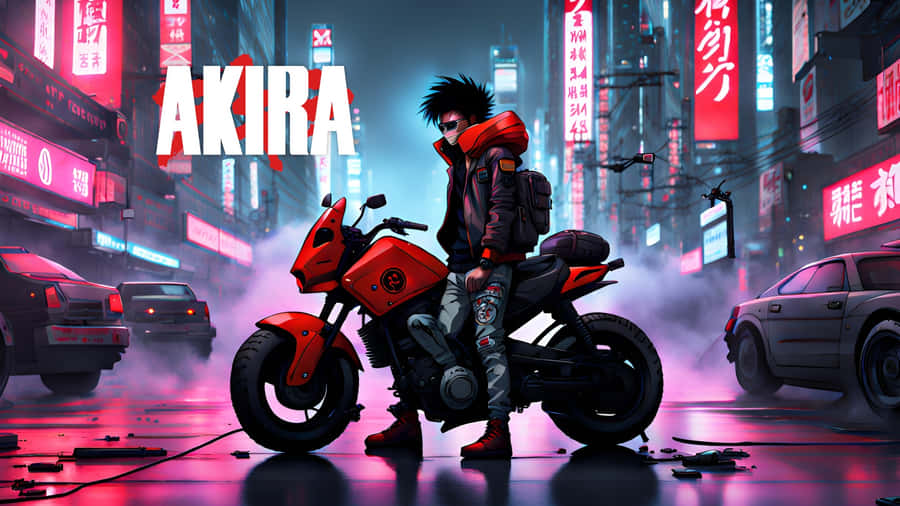 Akira Anime Motorcycle Scene Wallpaper