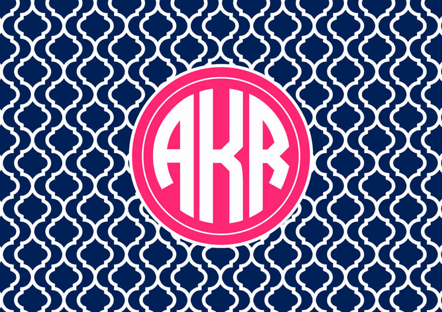 Akr Pink And White Monogram Desktop Wallpaper