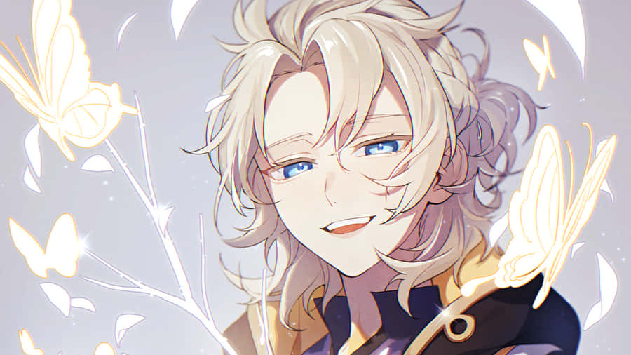 Albedo Lit Up The Night In Genshin Wallpaper