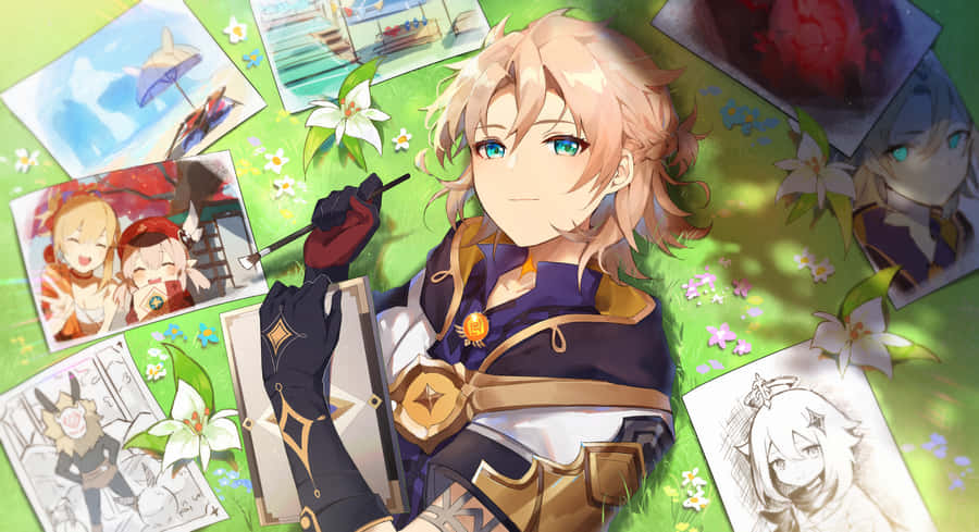 Albedo, The Chalk Prince Exploring The World Of Teyvat In Genshin Impact. Wallpaper