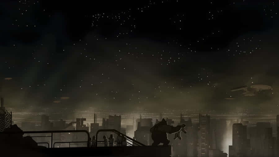 Alien Stage Dark Urban Battlefield Wallpaper