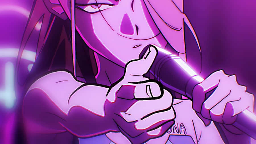 Alien Stage Neon Character Spotlight Wallpaper