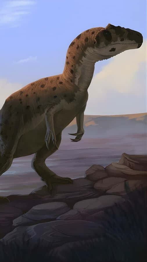 Allosaurus Dinosaur In Natural Habitat Wallpaper