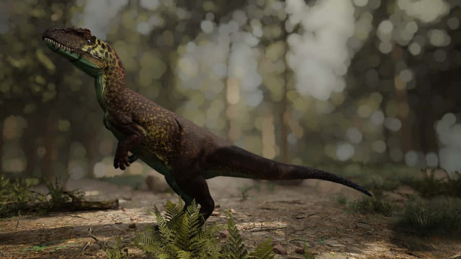 Allosaurus In Forest Habitat Wallpaper