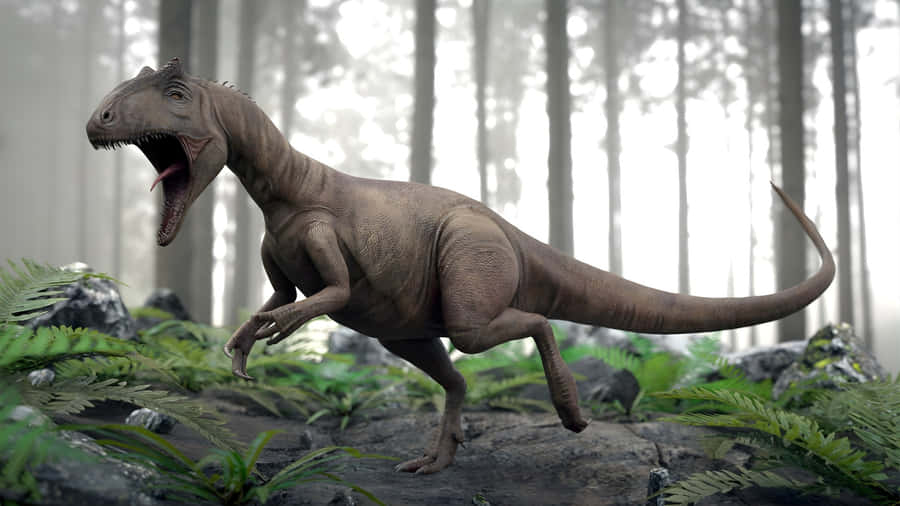 Allosaurus In Forest Habitat Wallpaper