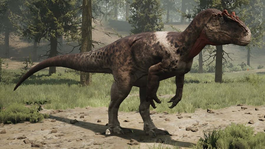 Allosaurus In Forest Habitat Wallpaper