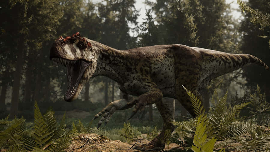 Allosaurus In Forest Habitat Wallpaper
