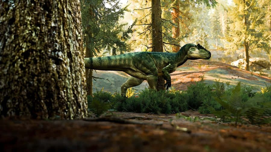 Allosaurus In Forest Habitat Wallpaper