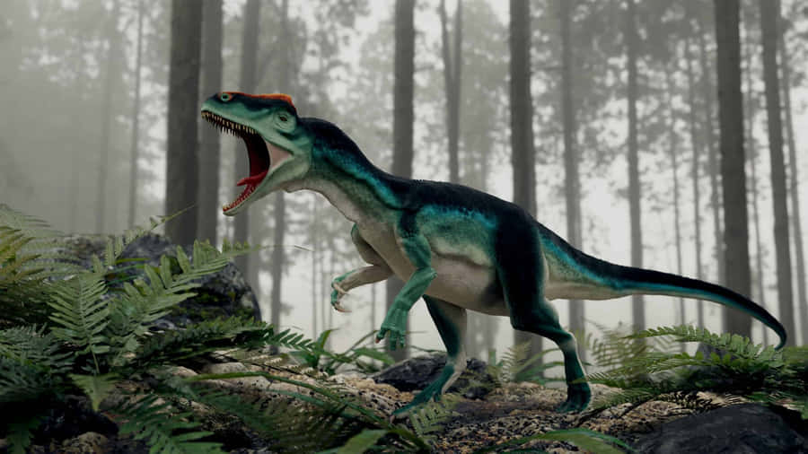 Allosaurus In Forest Habitat Wallpaper
