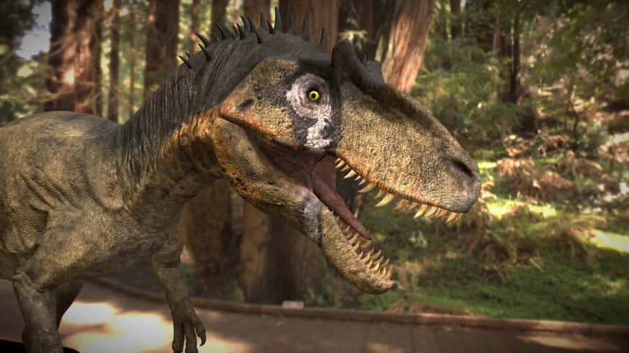 Allosaurus In Forest Habitat Wallpaper